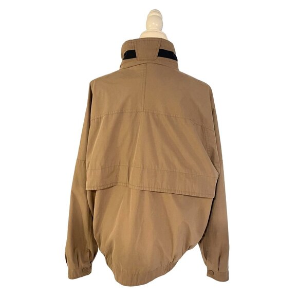Members Only Mens Tan Bomber Jacket L - Retro Style With Snap & Zipper Closures - Picture 3 of 5